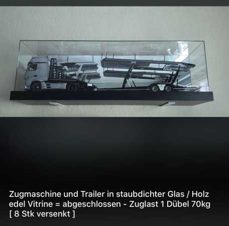 1:18 MB Actros Autotransporter + Lichtfunktion + Glas Wandvitrine